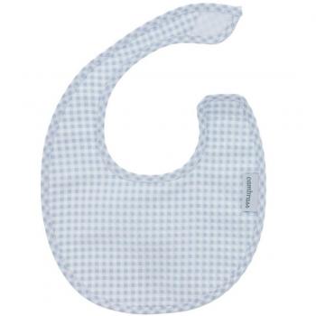 Babero Redondo con Velcro Vichy10 Celeste