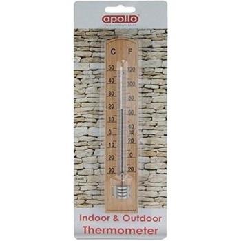 Apollo - Termómetro de pared de madera, multicolor, 21,5 x 3,5 x 1,5 cm