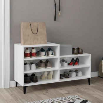 Zapatero blanco pulido 102x36x60 cm madera multicapa