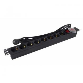 Phasak BNS 1520 Regleta con Interruptor 8 Tomas de Corriente 3m Negro
