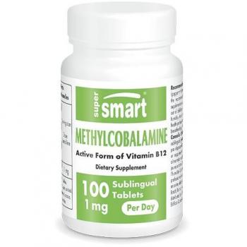 Methylcobalamin B12 1000mcg Sublingual Tablets - Peppermint Flavor, Gluten Free | 100 Count Vitamin B12 Supplement