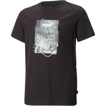 Camiseta de Manga Corta Niño Puma Essentials+ Street Art Grap Negro