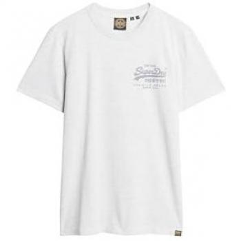 Camiseta de Hombre Superdry Classic Vintage Heritage Gris Claro XXL, Algodón, Manga Corta