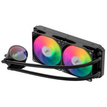 Kit de Refrigeración Líquida CoolBox Infinite Liquid 240 ARGB, 250W TDP, Ventiladores Silenciosos de 120mm, Efecto ARGB Infinity, Compatible con LGA 1700 y AM5