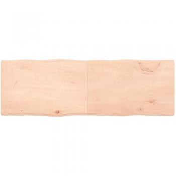 Tablero de mesa de madera maciza de roble sin tratar, dimensiones 180x60x(2-4) cm, con borde natural