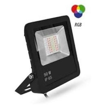 Proyector LED Exterior RGB 50W IP65 AC220/240V 110° Negro Miidex Lighting