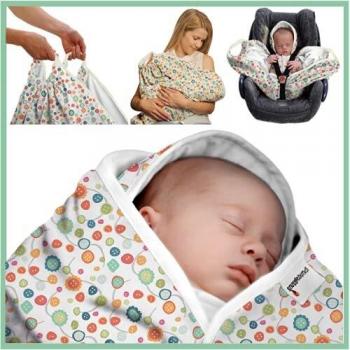 Snugglebundl Portabebés Ergonométrico Baby Buttons - Algodón Orgánico con Soporte de Cabeza y Manijas para Transferencia