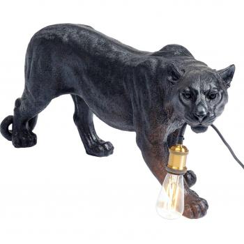 Lámpara de mesa Kare Animal Bagheera Pantera Negra de poliresina 40 cm