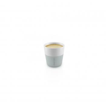 EVA SOLO Vaso de Espresso 5706631070683 501044, Recubrimiento de Silicona, 80 ml, Porcelana, mármol Gris, 6 x 6 x 6 cm, 2 Piezas