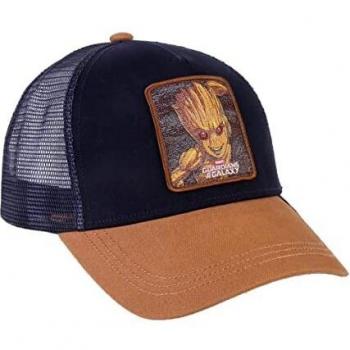 Gorra con Visera Curva de Groot - Color Negro y Marrón - Apta para Adultos - Con Parche Bordado del