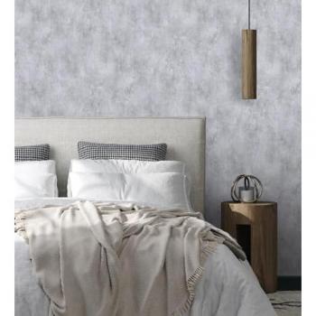 Papel Pintado Vinílico Lavable Textura Relieve Cemento Hormigón Gris - Rollo 10 m x 0,53 m