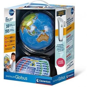 Clementoni - Galileo Science Globo terráqueo Digital Que Habla con Datos interesantes, información sobre el Clima y la ubicación, niños a Partir de 7 años, Juguete Educativo