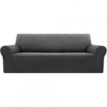 Deconovo Funda para Safá Elástica Protectora Elegante 4 Plazas Gris