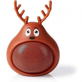 Nedis - Altavoz Bluetooth® - Tiempo de reproducción de la batería: hasta 3 Horas - Manos - 9 W - Mono - Micrófono Integrado - Conectable - Animaticks Rudy Reindeer - Marrón