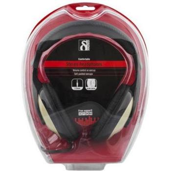 Auriculares Deltaco HL-54 con control de volumen, cable de 2.5m, negro/dorado