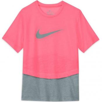 Nike Dri-FIT Trophy Camiseta de Manga Corta para Chicas en Rosa y Gris, Talla XL