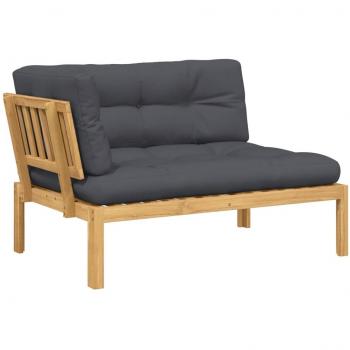 Acacia Wood Corner Patio Sofa with Heavy Cushions