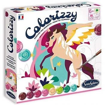 Sentosphere-Colorizzy-Kit de Pintura por números para niños, diseño de Unicornios 3904507