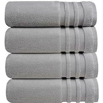TRIDENT Juego Toallas de baño - Luxury Hotel Collection - Toallas Grandes, 100% algodón, 625 gsm, 4 Piezas Juego Toallas de baño, Ultra Suave, Lujoso, Extra Absorbente