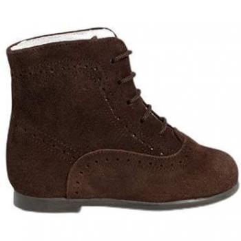 Botas Pascualas de Serraje para Niñas en Color Marrón - Talla 18