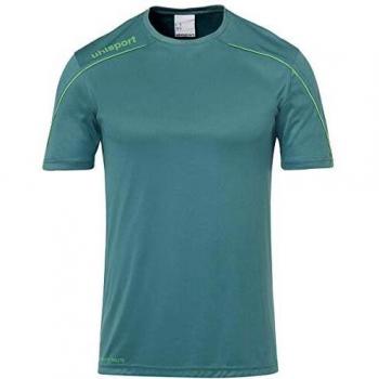 uhlsport Stream 22 Shirt Shortsleeved Camiseta de Entrenamiento, Hombre, fir Verde/Verde Fluor, 140