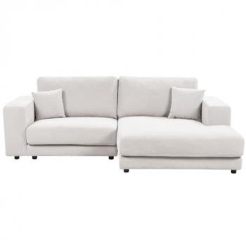 Sofá Esquinero Minimalista Lofoten 3 Plazas Izquierda Tapizado en Tela Color Blanco con Cojines Adicionales