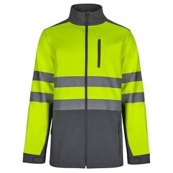 Cazadora Soft Shell Bicolor Gris y Amarillo Flúor Talla XL