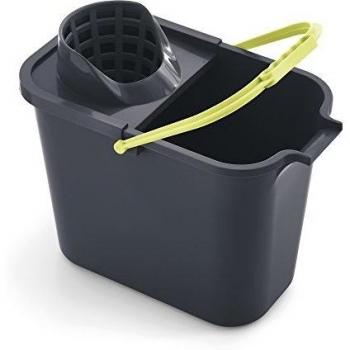 Mery 0111.32 Cubo Rectangular de 12 litros con Escurridor, Polipropileno, Gris y Lima, 23 x 37 x 29 cm