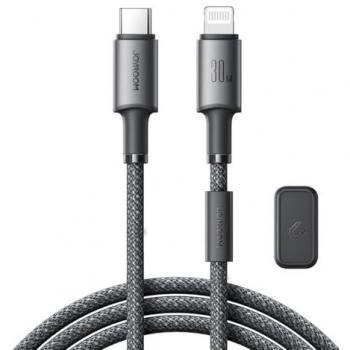 Cable USB-C a Lightning Joyroom 30W con soporte magnético 1.2m - Gris