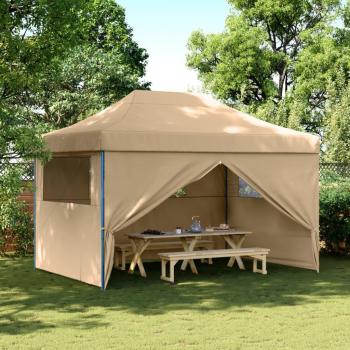 Tono de fiesta plegable emergente con 4 paredes beige