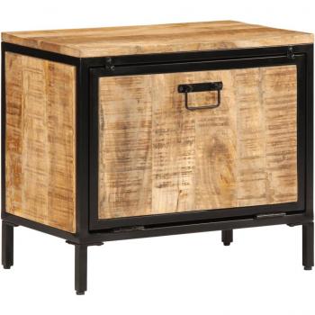 vidaXL Shoe Cabinet 60x35x53 cm Solid Rough Wood Mango