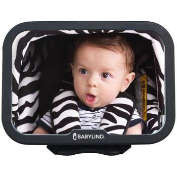 Espejo Retrovisor para Bebés para Asiento Trasero del Coche | Visión Amplia, Estable y Sin Vibraciones | Buen Agarre con Cintas Cruzadas y Rotación para Conseguir el Mejor Ángulo