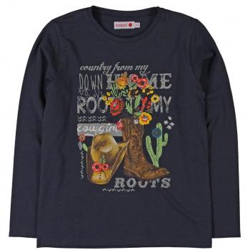 Bóboli 444024, Camiseta de Manga Larga para Niñas, Negro