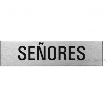 Placa para Puerta - Señores | Señal Acero Inoxidable con Texto 160x40 mm | Ofform Original Producto No.27080