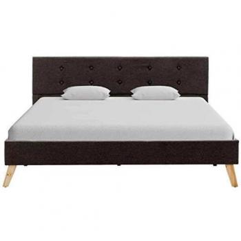 vidaXL Estructura de Cama Tela Somier Mobiliario de Hogar Casa Clásica Práctica Cómoda Moderna Robusta y Duradera Sin Colchón Gris Topo 140x200cm