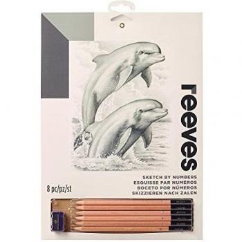 Reeves - Creatividad - Dibujo por números - Mediano, delfines