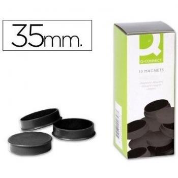 Q-Connect Imanes Para Sujeción Ideal Para Pizarras Magnéticas 35 Mm Negro Caja De 10 Imanes