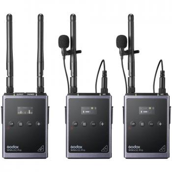 Micrófono Lavalier Inalámbrico UHF Godox WMicS1 Pro Kit 2