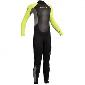 2018 Gul Response Junior 3/2mm Flatlock Wetsuit Black / Lime RE1322-B4 Junior Sizes - T3