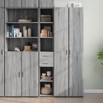 Aparador Sonoma gris de madera multicapa 30x42,5x185 cm