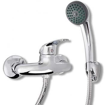 vidaXL Grifo de Ducha Mezclador de Baño Mango Solo Manguera Ducha con Gancho