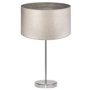 Lámpara de Mesa Sobremesa Alto Tania 1xe27 Niquel/Madera Gris Diseño Moderno 62x30x30 Cm