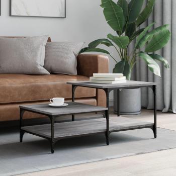 Mesa de centro vidaXL madera contrachapada 100x50,5x45 cm Negro, Roble Sonoma, Roble ahumado, mesa auxiliar salón comedor café