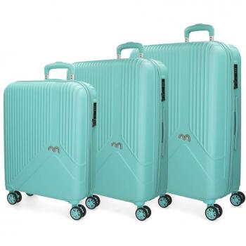 MOVOM Trendy Set 3 maletas, 222 litros, 76 cm, Turquesa