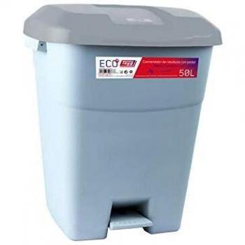 Tayg 434068 - Contenedor de residuos con Pedal, Base Gris y Tapa Gris, 50 litros