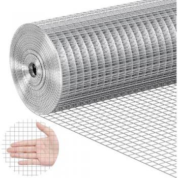 Rollo de Malla de Alambre Soldada Galvanizado en Caliente 610mm x 7,62m - Valla para Gallinero y Jaulas de Pequeños Animales (12,7x12,7 mm