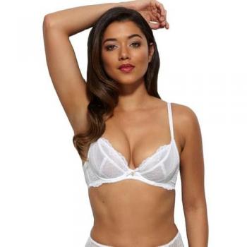 Gossard Superboost Lace Non-Padded Plunge Bra, White, Size 34E