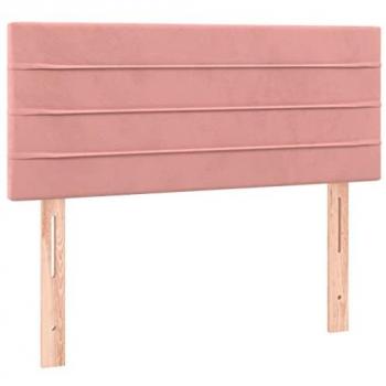 Cabecero con LED de terciopelo rosa 90x5x78/88 cm