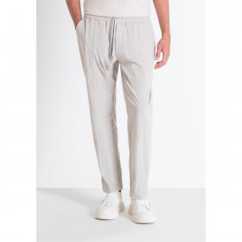 Regular Fit Velvet Trousers in Beige - Antony Morato