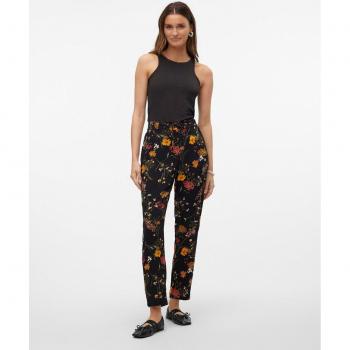 Pantalón de tela negro estampado Easy Joy para mujer